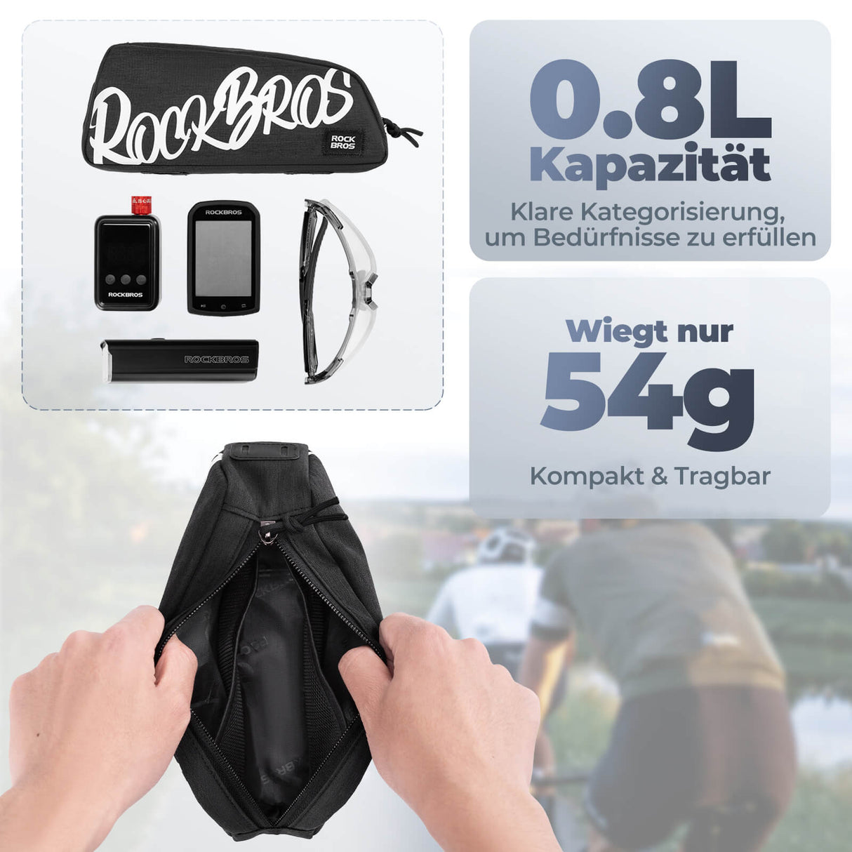 Oberrohrtasche Rahmentasche 0,8L - ROCKBROS-EU