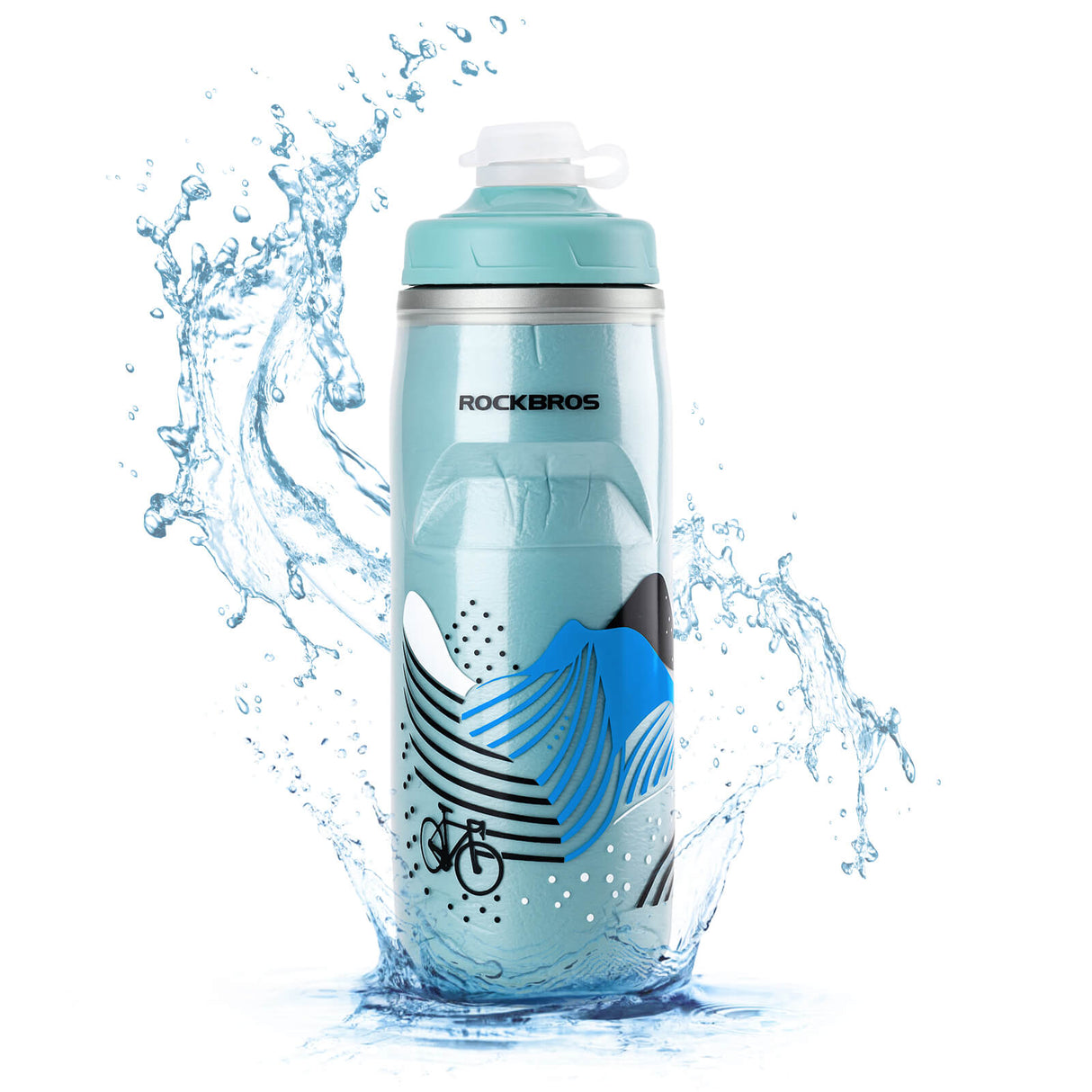 ROCKBROS Fahrradflasche 620 ml Sportflasche mit 5 Stunden Kühlhaltefunktion - ROCKBROS-EU