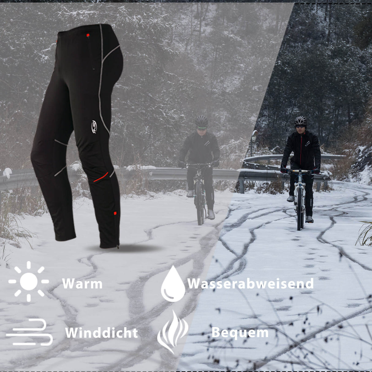 ROCKBROS Fahrradhose Herren Radsport Fahrrad Lange Hose Laufhose M-4XL