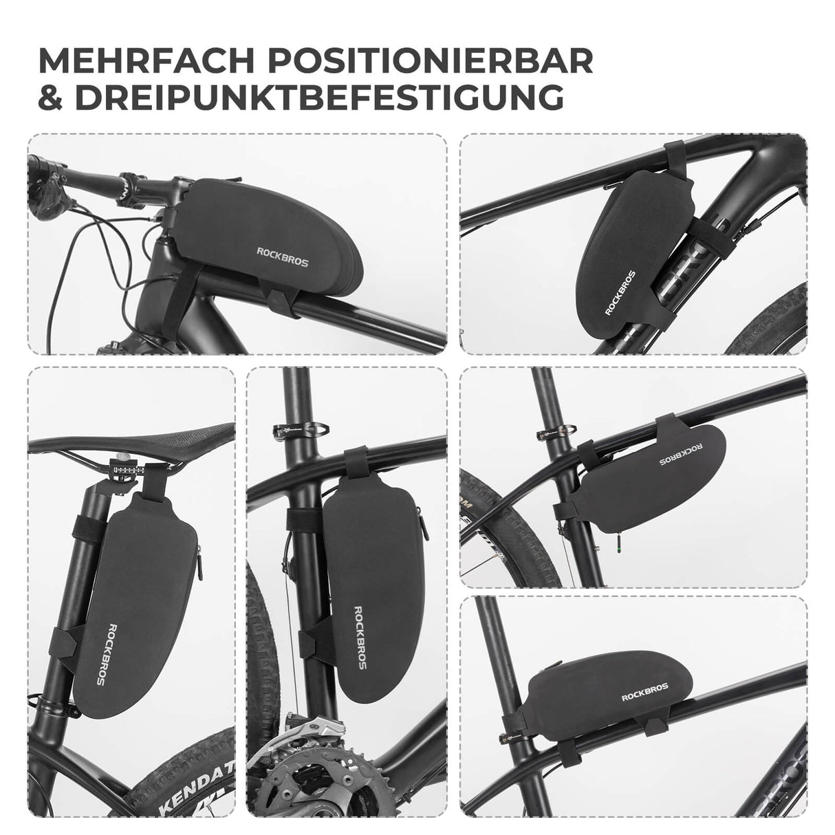ROCKBROS Oberrohrtasche Rahmentasche 100% Wasserdicht Stabil für Rennrad MTB