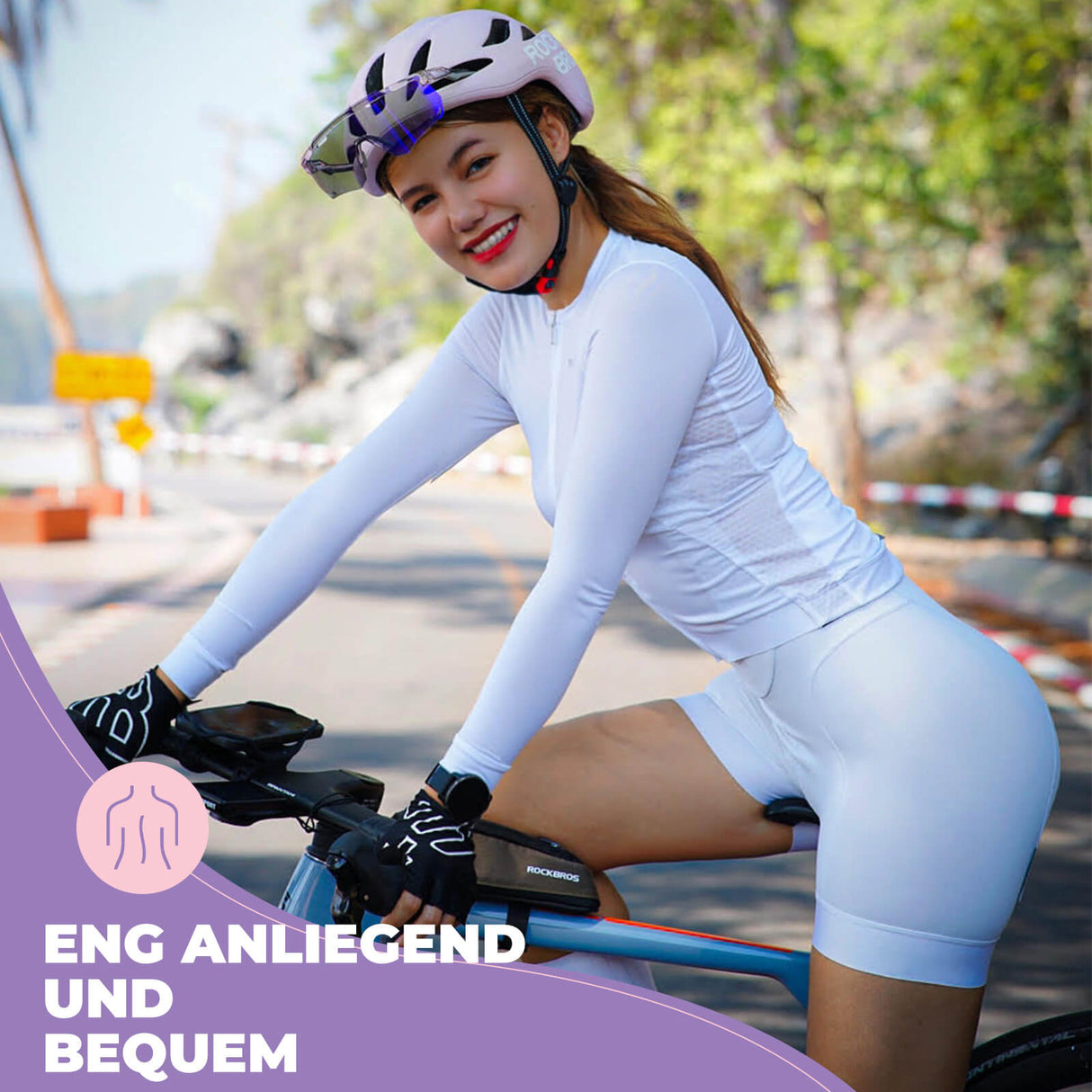 ROCKBROS TVI Damen Langarm-Radtrikot Fahrradbekleidung für MTB & Rennrad