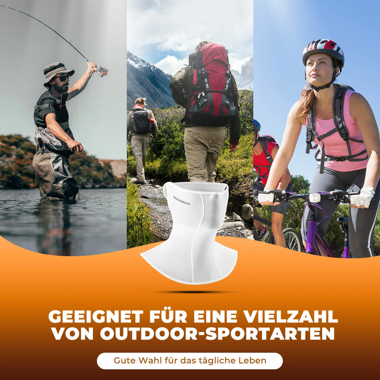 ROCKBROS Sommer‑Sturmhaube – Halbe Kühl‑Balaclava, atmungsaktiv & schnell trocknend