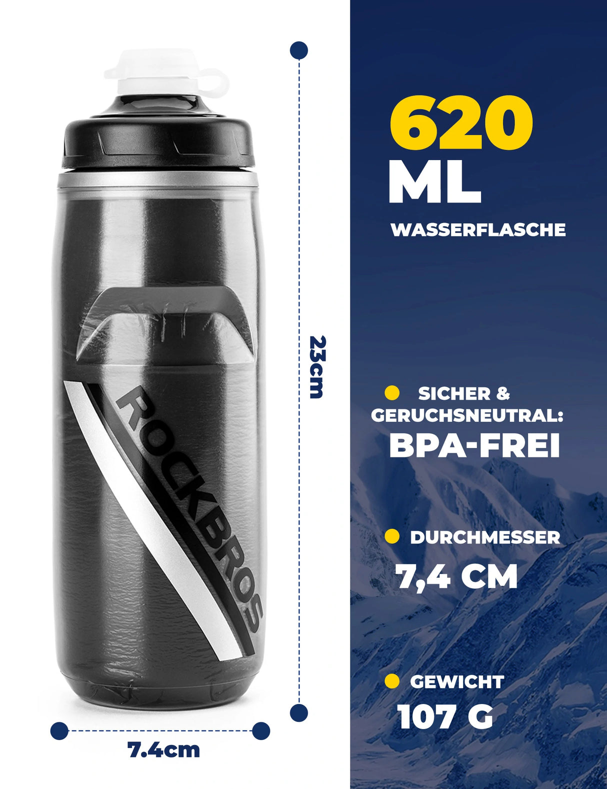 Fahrrad‑Trinkflasche 620 ml – 5 h Kühlhaltung