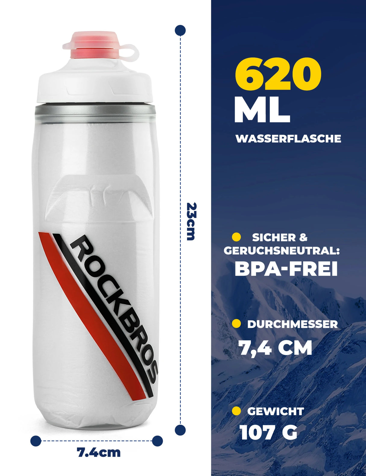 Fahrrad‑Trinkflasche 620 ml – 5 h Kühlhaltung