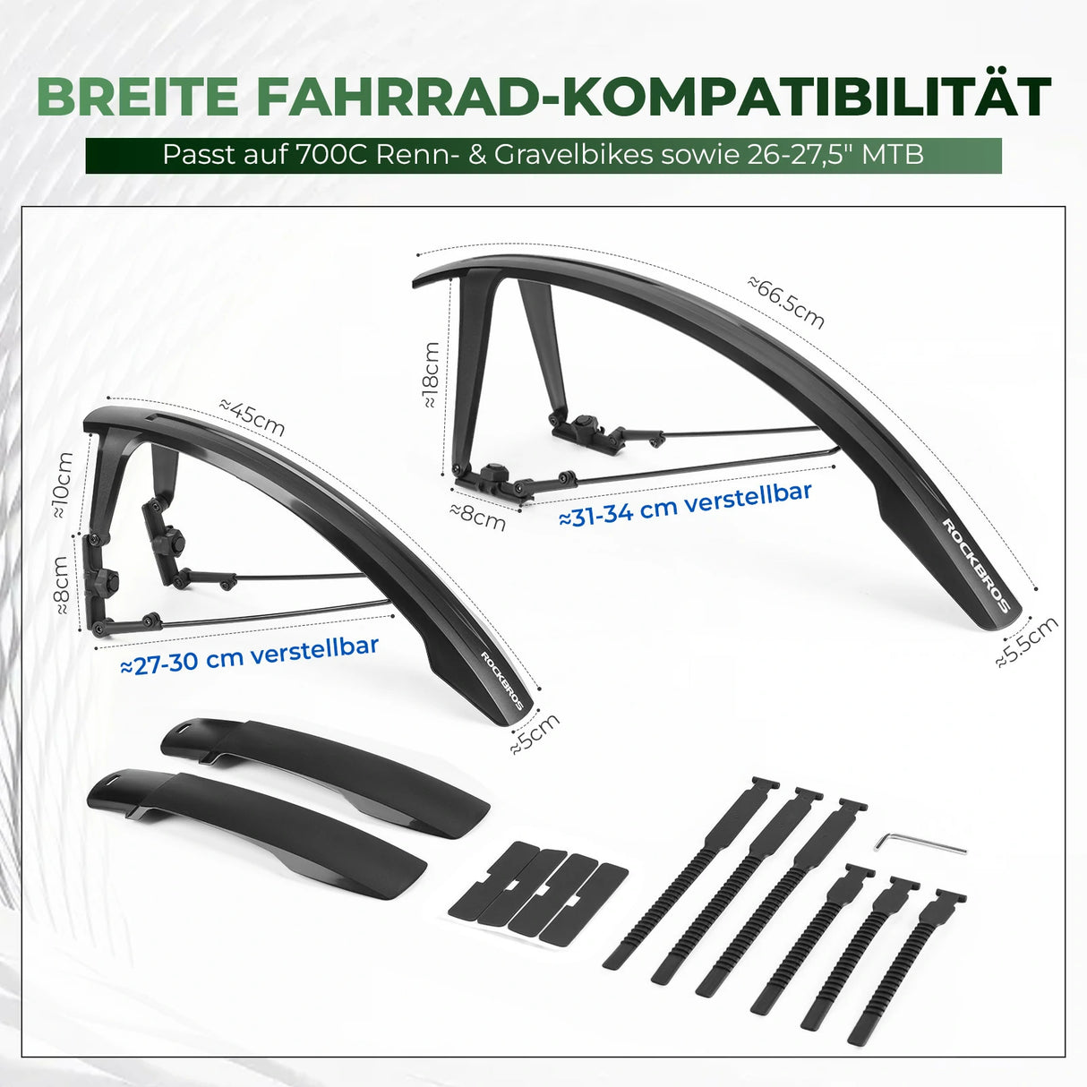 Universal Fahrradschutzblech-Set – Schnellmontage mit Kabelbindern