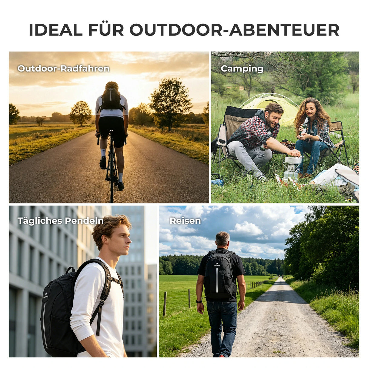 ROCKBROS Wanderrucksack 20 L – Ultraleicht, faltbar, mit Rückenbelüftung