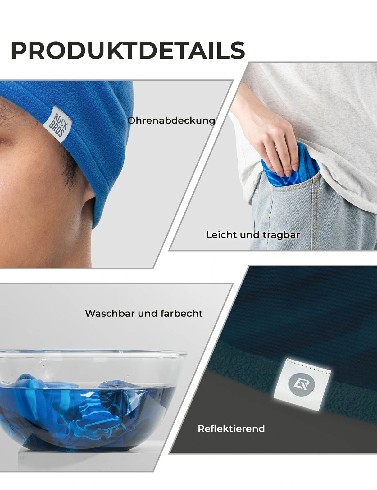Wendbares Thermo-Mütze (2-in-1) Wintermütze mit Ohrenschutz - ROCKBROS-EU