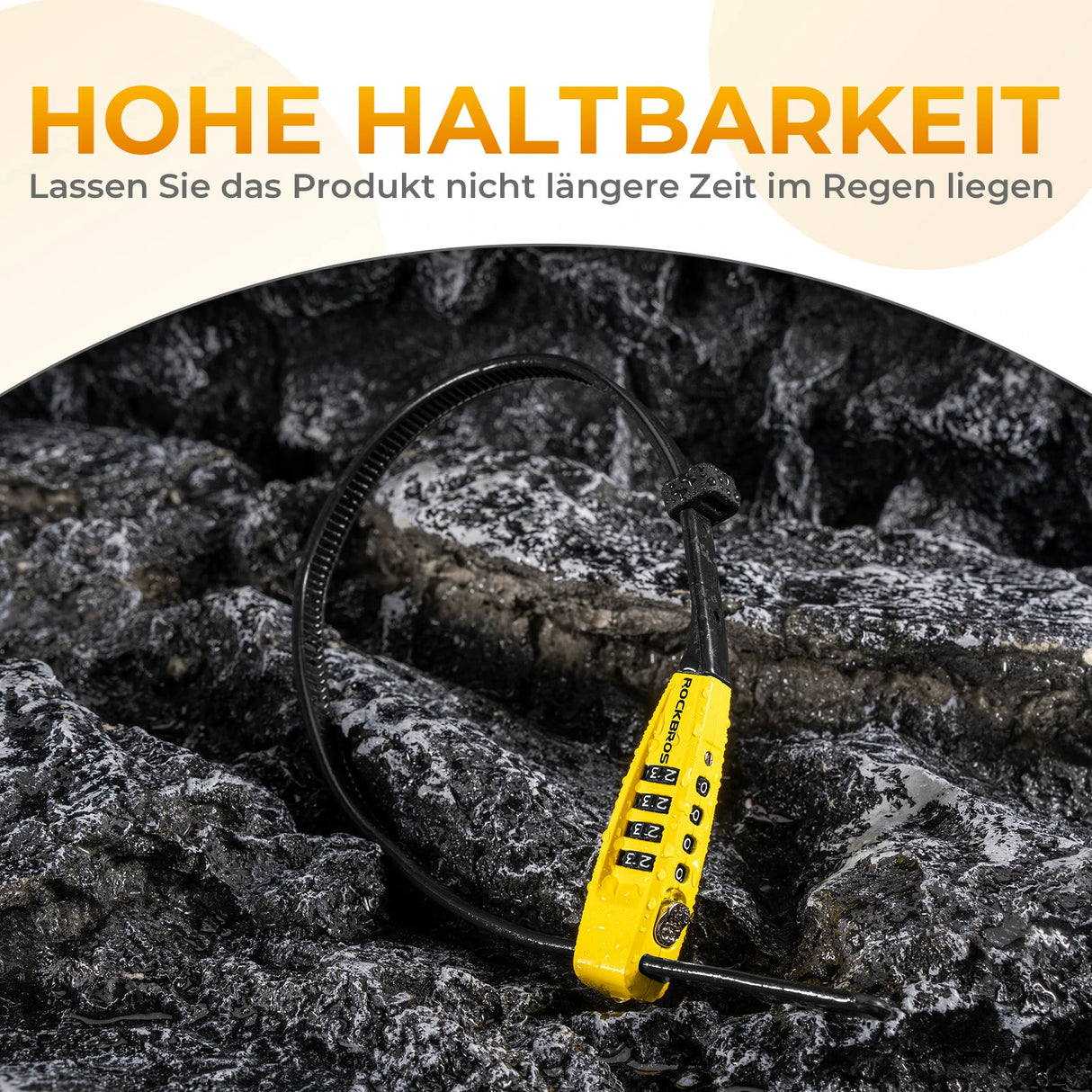 Fahrradschloss – 4‑stelliges Zahlenschloss mit Stahlkabel (54 cm, 98 g)