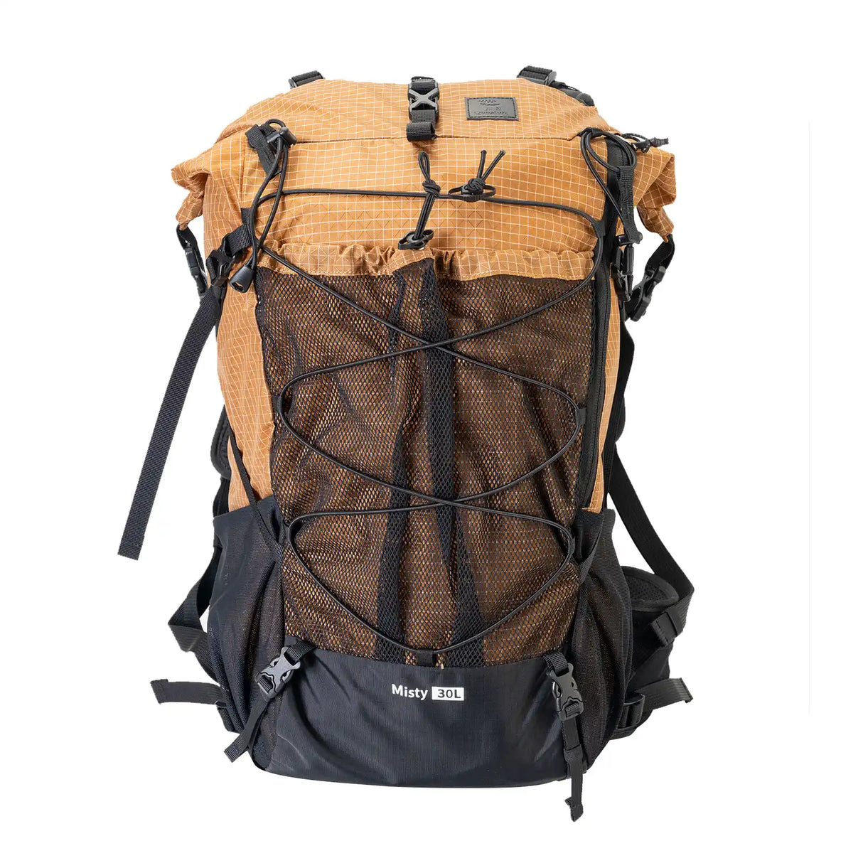 qunature misty 30l hiking backpack in orange color, front view