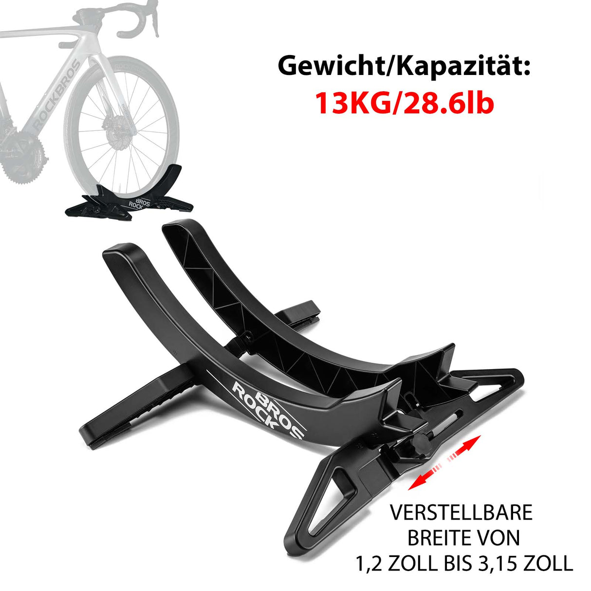 ROCKBROS Fahrrad Parkständer, verstellbare Fahrradständer für 26–80 mm - ROCKBROS-EU