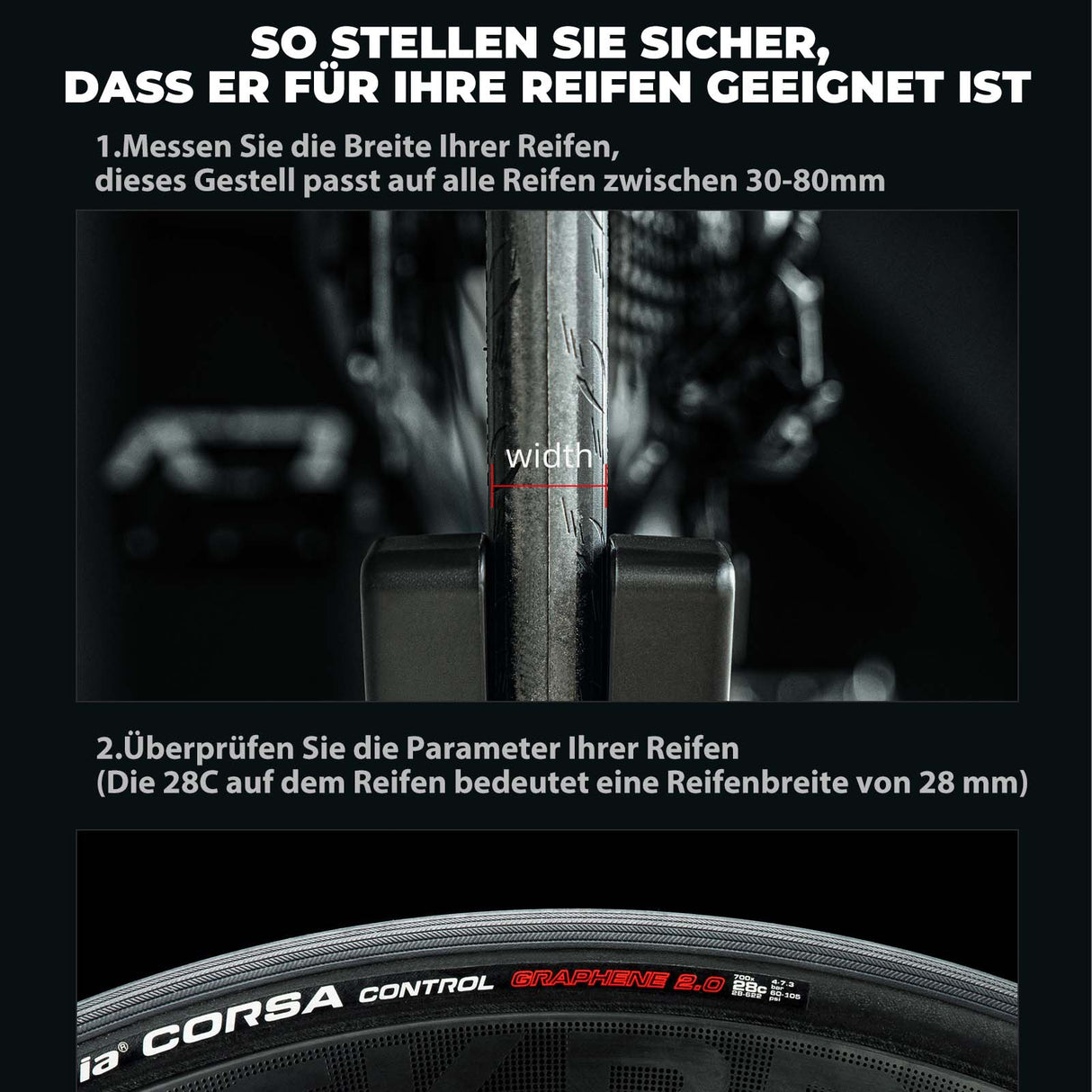 ROCKBROS Fahrrad Parkständer, verstellbare Fahrradständer für 26–80 mm - ROCKBROS-EU