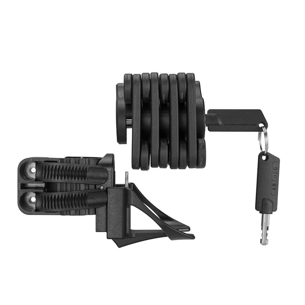 ROCKBROS Fahrradschloss Faltschloss mit Halterung 70 cm Lang Schwarz - ROCKBROS-EU