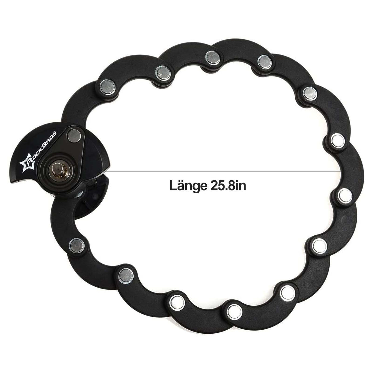 ROCKBROS Fahrradschloss Faltschloss mit Halterung 70 cm Lang Schwarz - ROCKBROS-EU