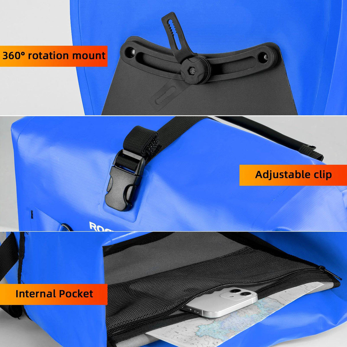 ROCKBROS Gepäckträgertasche 25L-32L 100 % wasserdicht mit Tragegriff - ROCKBROS-EU