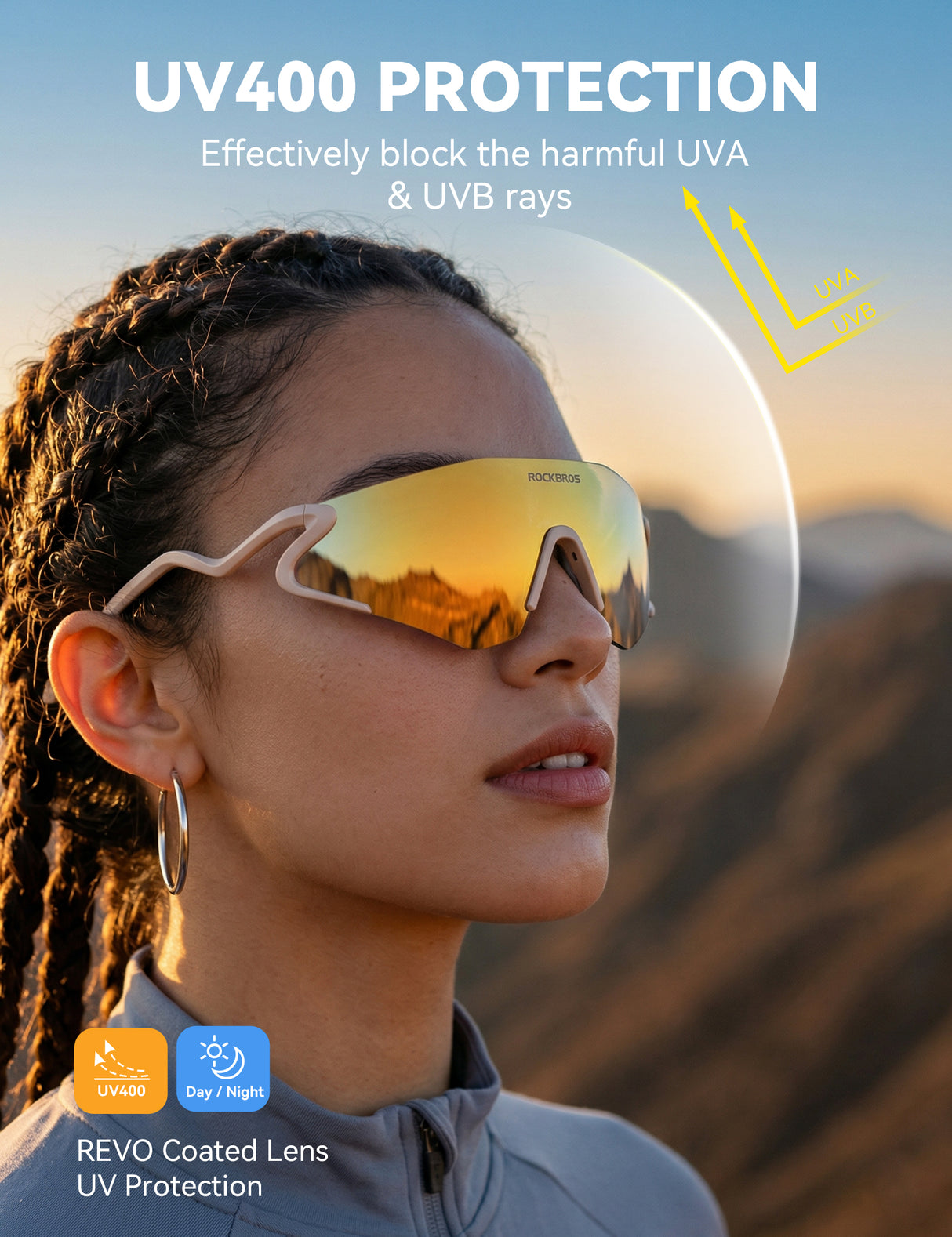 Photochrome Fahrradbrille mit UV400 Schutz