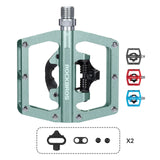 Pédales de vélo en aluminium ROCKBROS 2 en 1, compatibles SPD, pour VTT, vélo de route et vélo de ville.