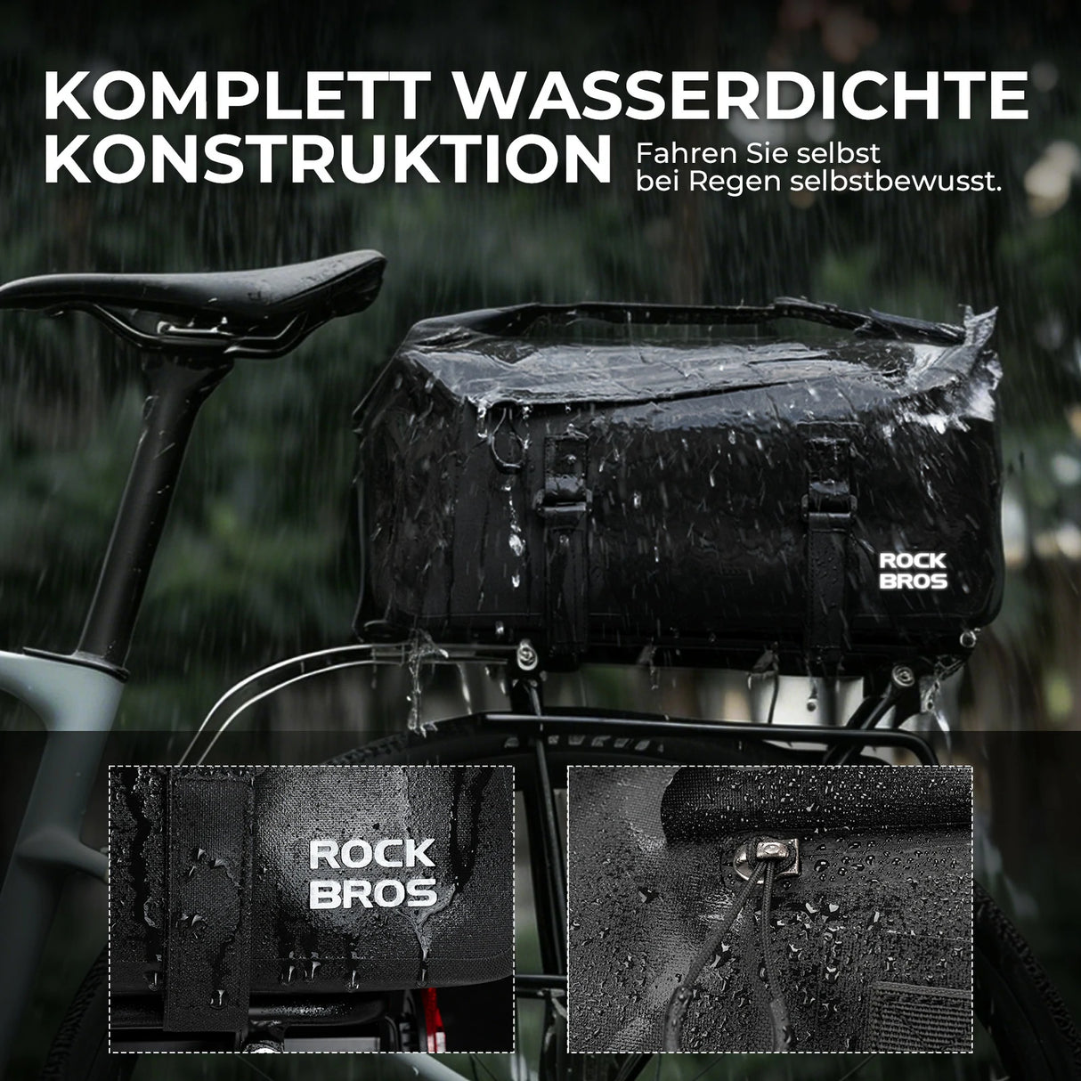 Fahrrad‑Gepäckträgertasche 16L – 100 % Wasserdicht, AS‑155 RideMate