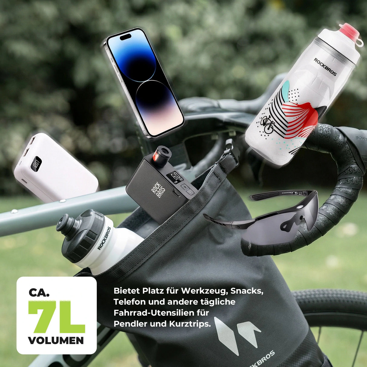 AS-156 RideMate Gepäckträgertasche für Vordergabel – 100% Wasserdicht, 7L