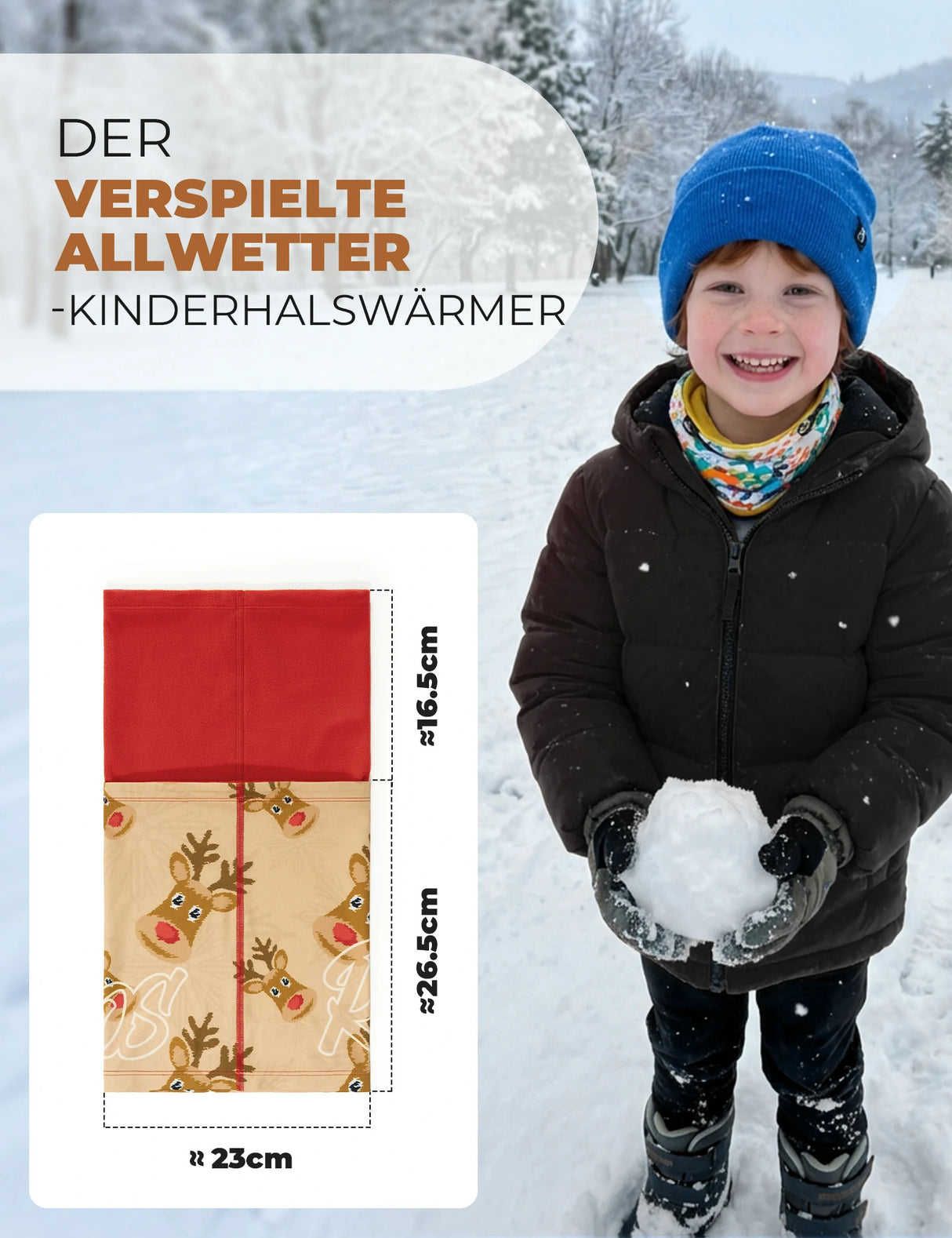 2-in-1 Kinder Halstuch & Mütze – Doppelseitiger Schlauchschal & Multifunktionstuch