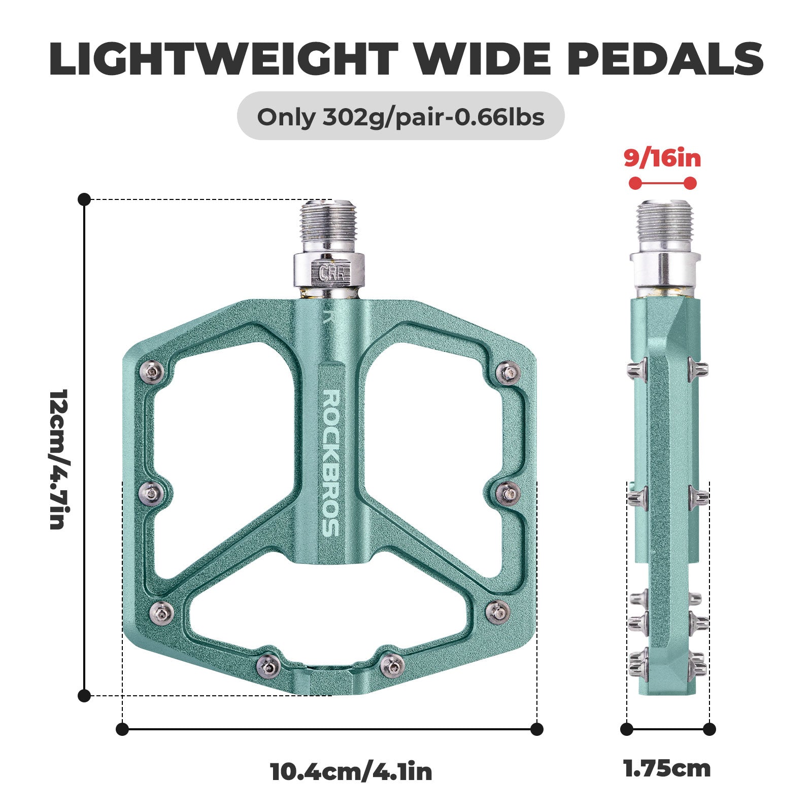 ROCKBROS Aluminium Platform Pedale 9/16 Zoll für MTB E-Bike Stadtrad