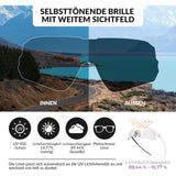 ROCKBROS Fahrradbrille Selbsttönend/Polarisiert UV400-Schutz Ohne Rahmen Unisex-Rosa/Selbsttönend