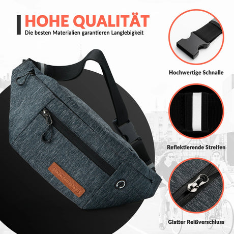 Bauchtasche 1,5 L – Gürteltasche mit verstellbarem Gürtel