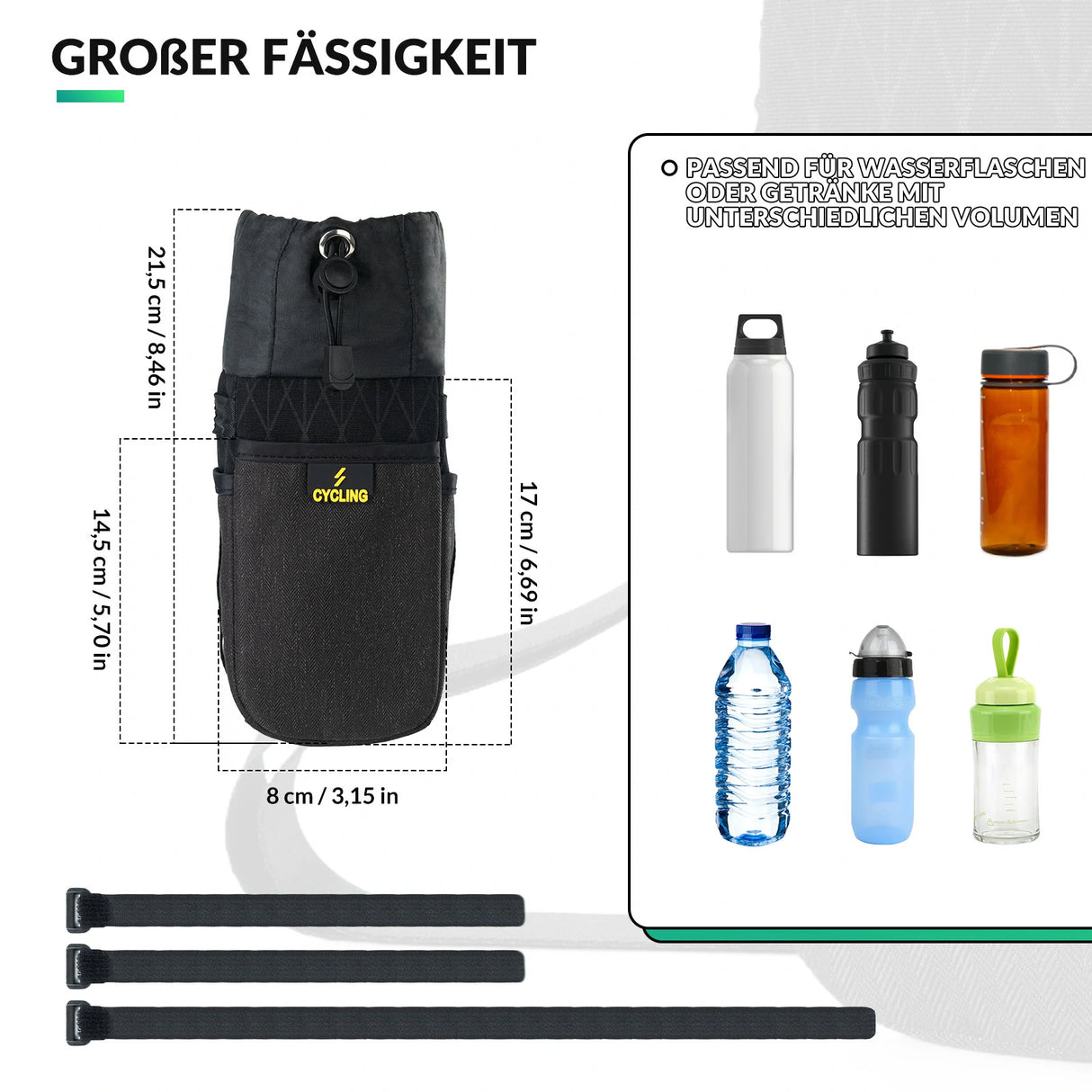 Bikepacking Feedbag – 1 L isoliert, mit Schultergurt