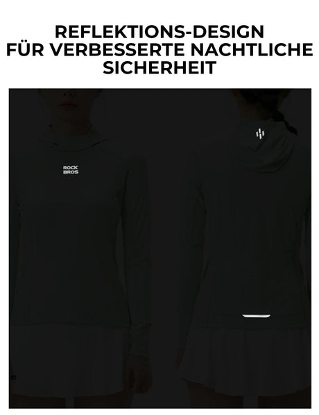 Damen Langarm Radtrikot – Antibakteriell, UV‑Schutz & Reflektierend mit Smartwatch‑Fenster