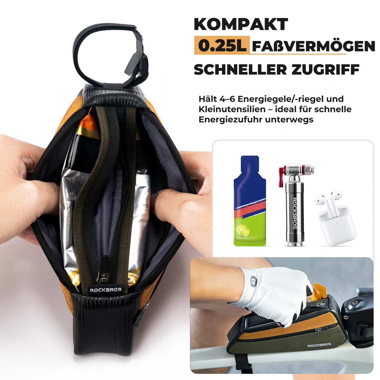 Fahrrad Oberrohrtasche – Kratzfest & Abriebfest für Schnellen Zugriff
