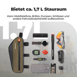 Fahrrad‑Rahmentasche – Dreiecktasche 1,7 L, reflektierend