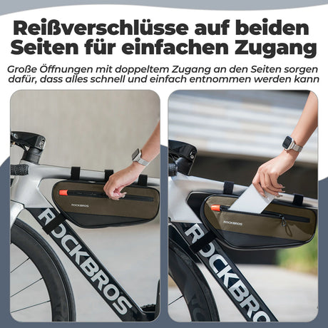 Fahrrad‑Rahmentasche – Dreiecktasche 1,7 L, reflektierend