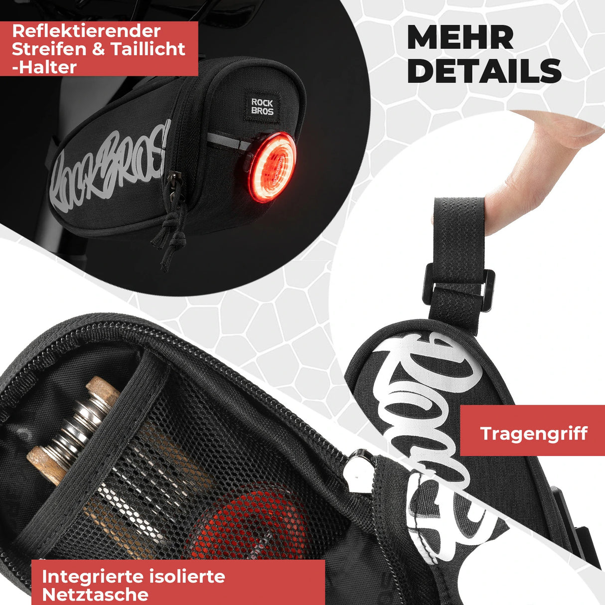 Fahrrad‑Satteltasche – Tragbare Satteltasche 0,8 L