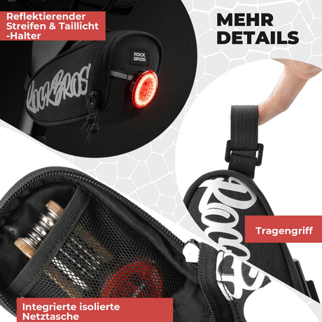 Fahrrad‑Satteltasche – Tragbare Satteltasche 0,8 L
