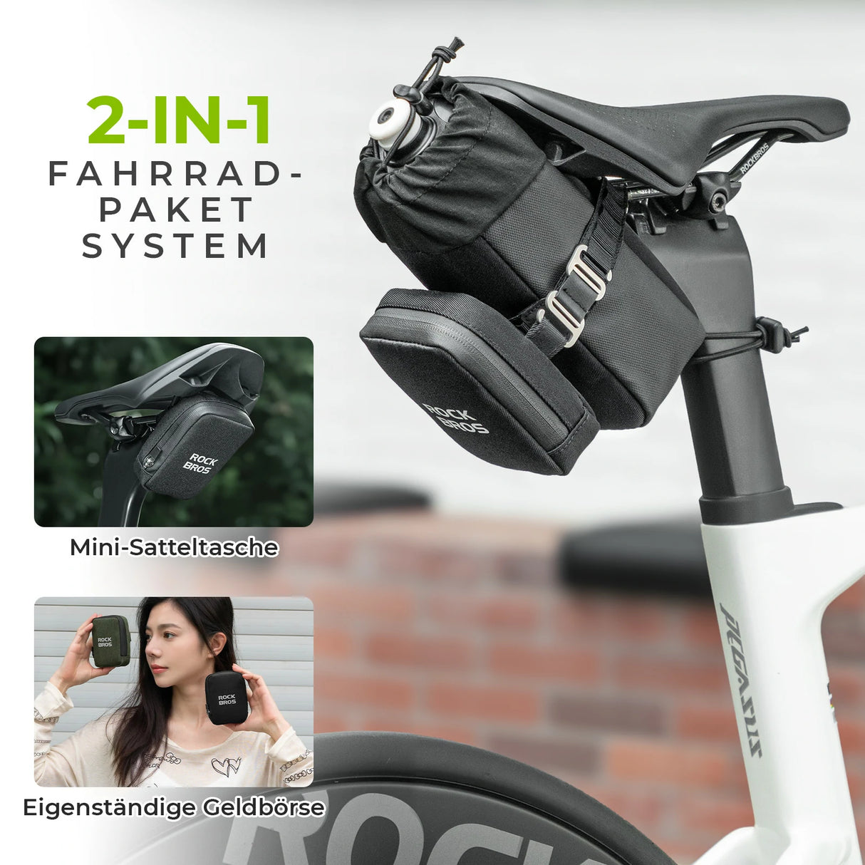Fahrrad‑Satteltasche – Mit Flaschenhalter & 0,3 L Mini‑Tasche