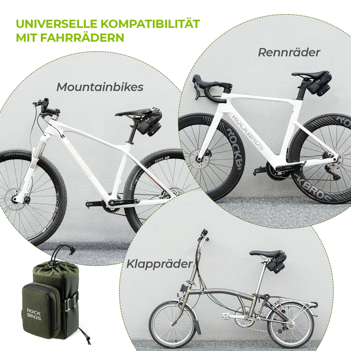 Fahrrad‑Satteltasche – Mit Flaschenhalter & 0,3 L Mini‑Tasche