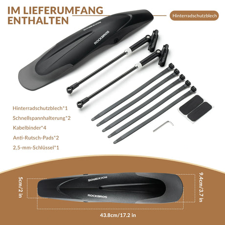 Fahrrad-Schutzblech-Set Vorne/Hinten – Verstellbar & Flexible (26–29 Zoll)