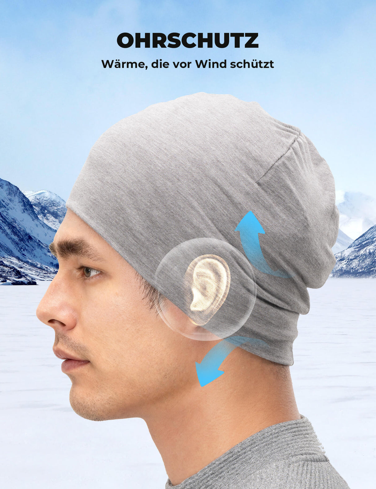 Fahrrad Unterziehmütze Winter – Reversibel & Reflektierend