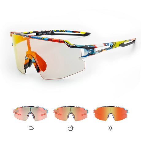 ROCKBROS Fahrradbrille – UV 400, photochromatisch, klar, winddicht