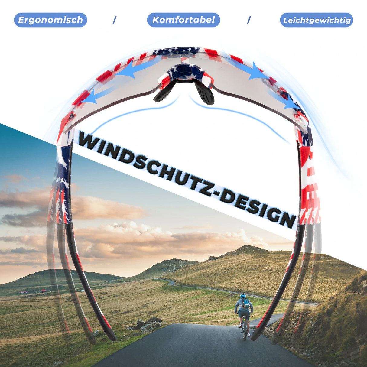 ROCKBROS Fahrradbrille – UV 400, photochromatisch, klar, winddicht