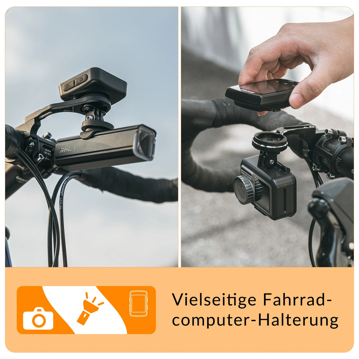 Fahrradcomputer‑Halterung – Für 31,8 mm Lenker, Garmin & Bryton