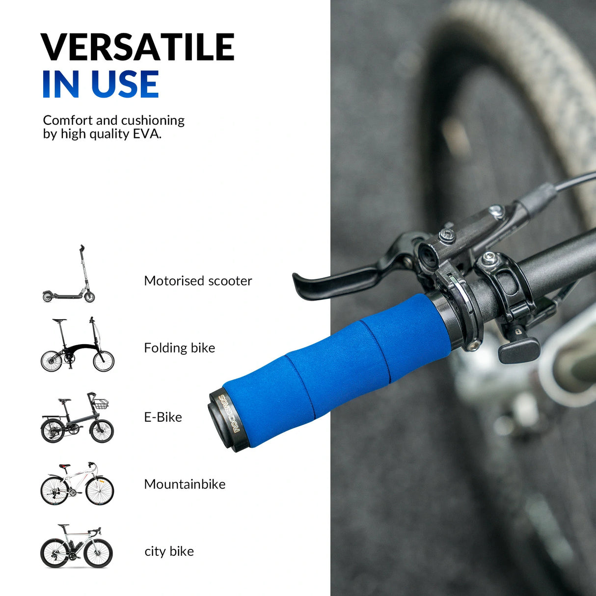 Fahrradgriffe – Rutschfeste EVA‑Schwammgriffe mit Aluminium, 22 mm