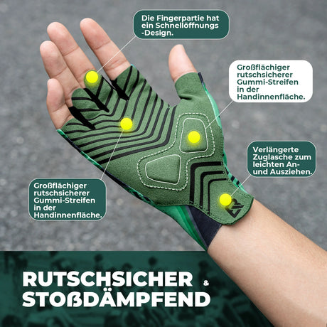 ROCKBROS Fahrradhandschuhe Herren – Sommer Halbfinger, atmungsaktiv & stoßdämpfend