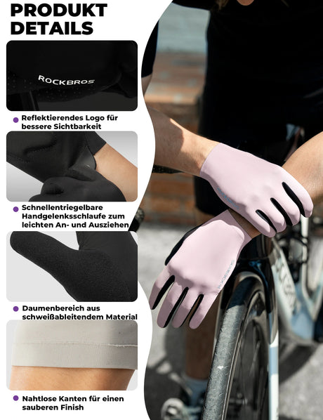 ROCKBROS Fahrradhandschuhe – Rutschfest & stoßabsorbierend, mit SBR‑Polster