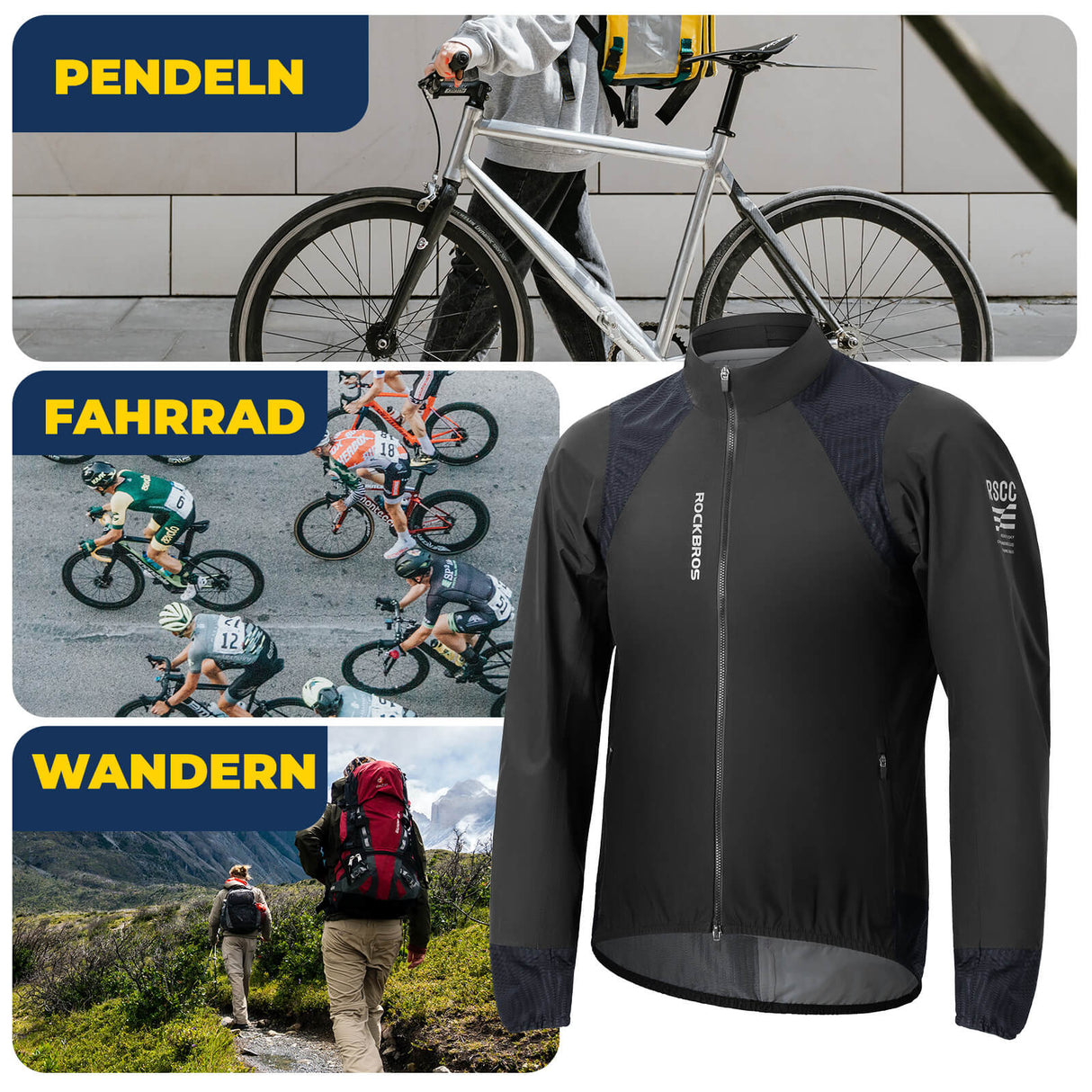 Fahrradjacke wasserdicht atmungsaktiv – Winddicht & Reflektierend Herren