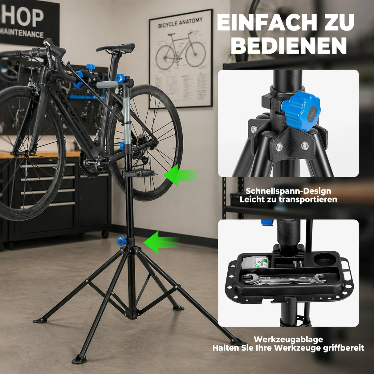 Fahrradmontageständer – Reparaturständer bis 30 kg Belastung
