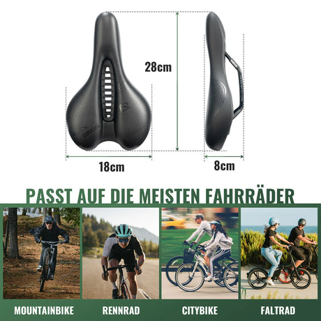 Fahrradsattel für Herren & Damen – Druckentlastend, ergonomisch mit Aussparung