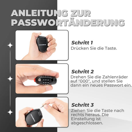 Fahrradschloss – 3‑stelliges Zahlenschloss mit 60 cm Stahlseil