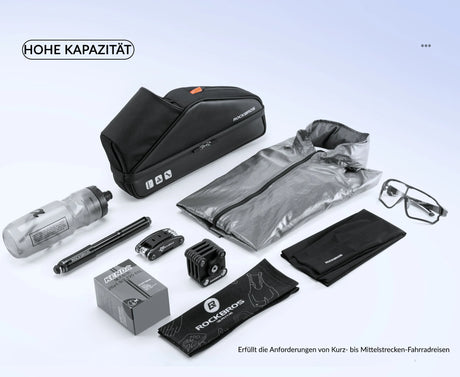 Fahrrad-Rahmentasche – Wasserdichte Dreieckstasche mit Flaschenfach, ca. 3L