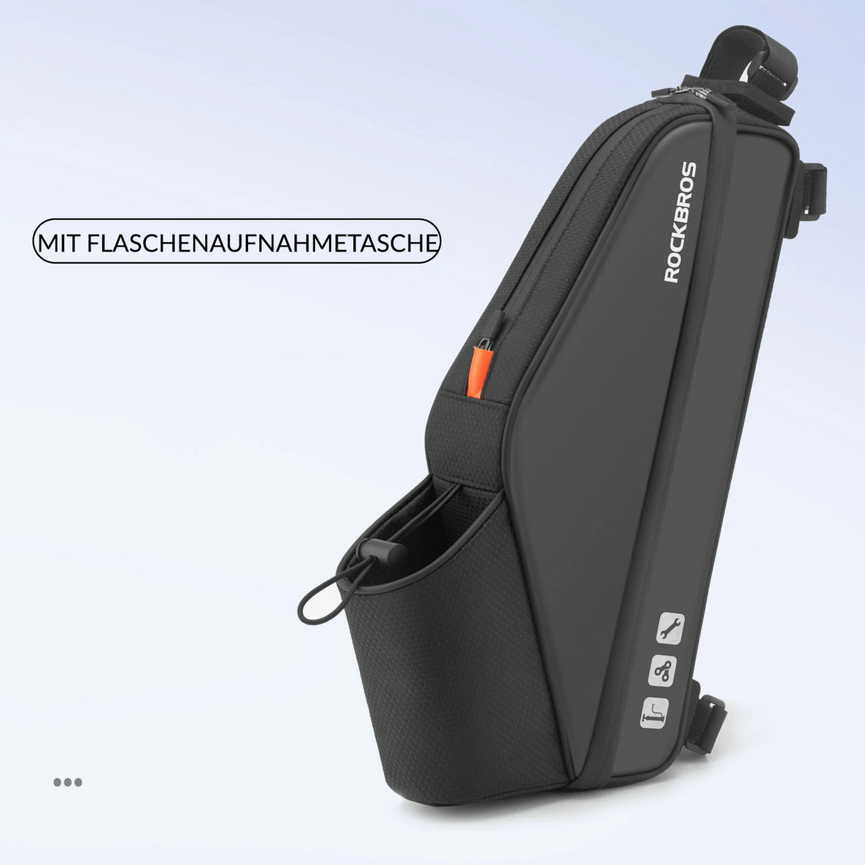 Fahrrad-Rahmentasche – Wasserdichte Dreieckstasche mit Flaschenfach, ca. 3L
