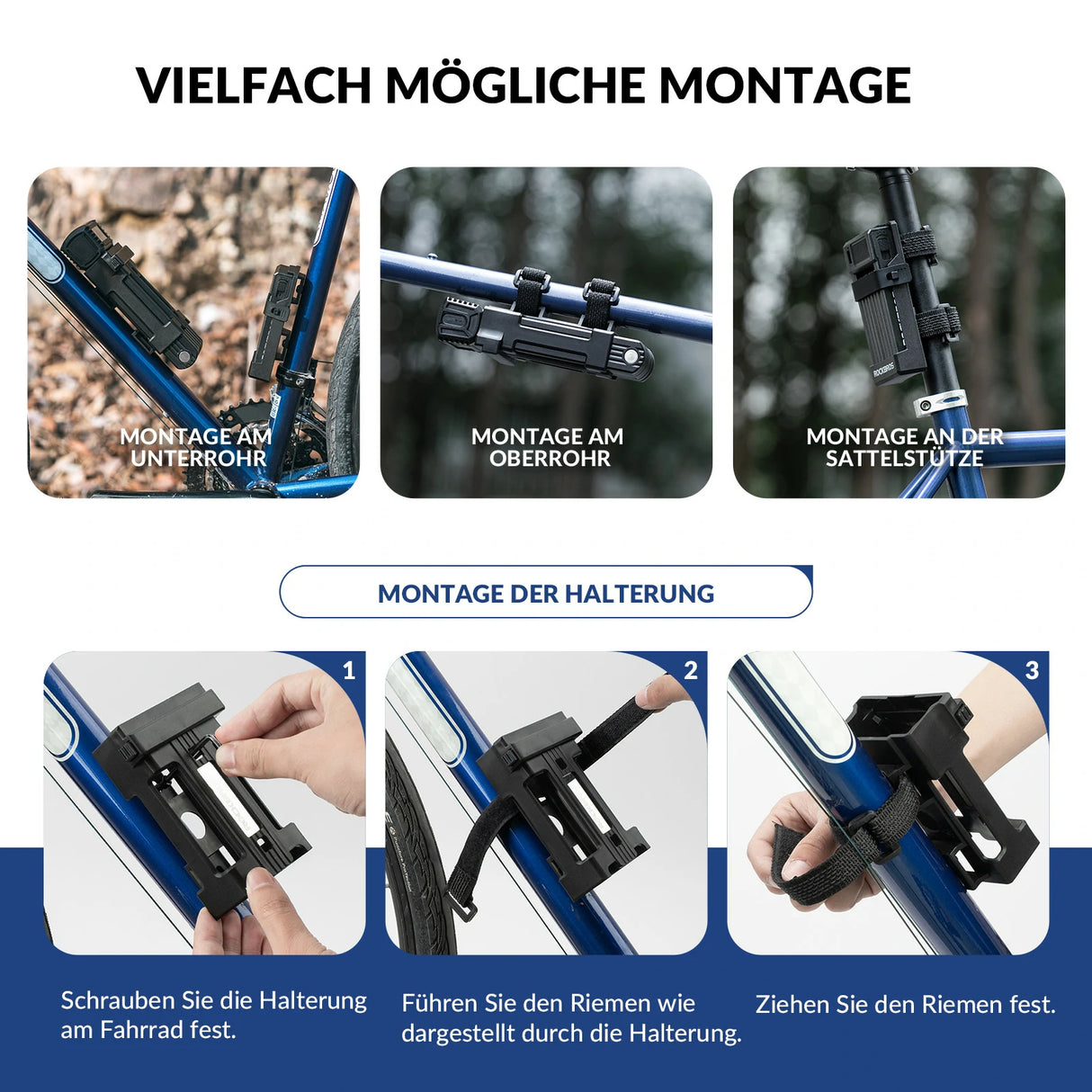 Faltschloss Fahrrad – 65 cm mit Halterung